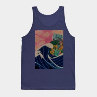 Waves engulfing sunflowers and the Moonlight Tank Top